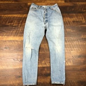 RE/DONE Levi's High Rose Button Fly Distressed 90'